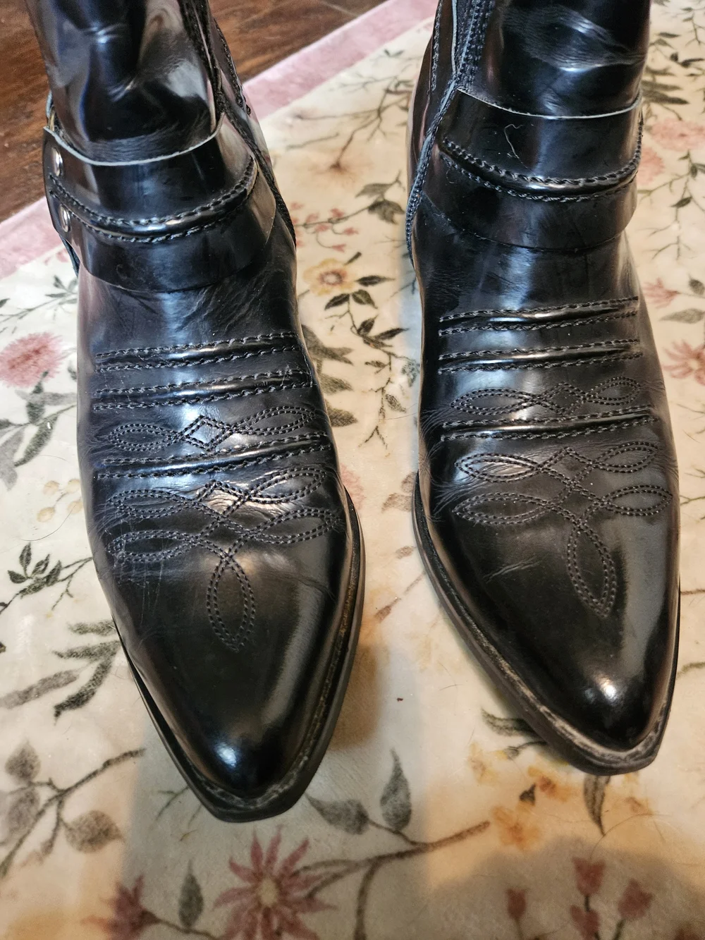 Jeffrey Campbell Black Leather Western Ankle Booties